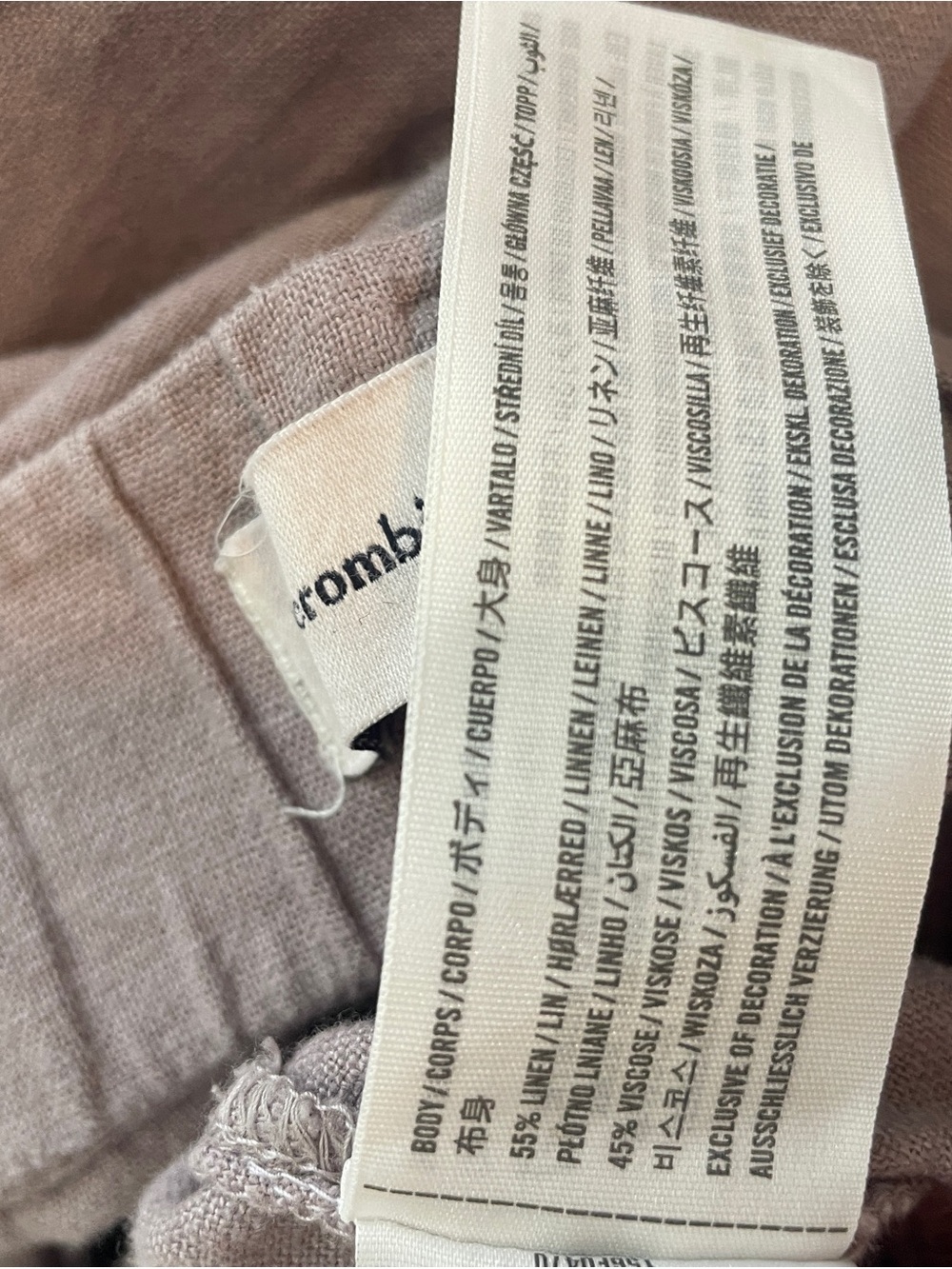 Abercrombie & Fitch Light Gray High-Rise Wide-Leg Pants - Picture 9 of 9